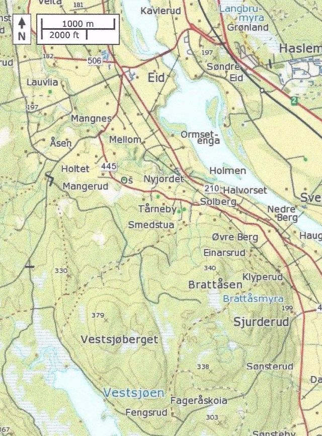 Våler kommunes kartløsning.