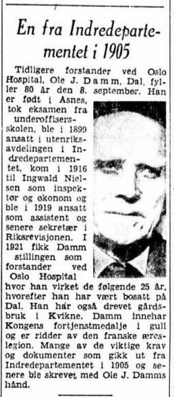 Faksimile fra Aftenposten 07.09.1956.             