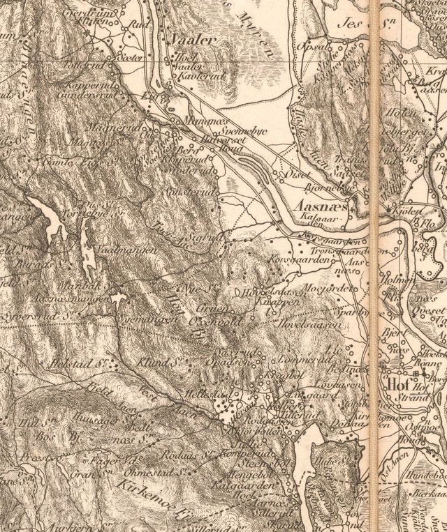 KART OVER BERGESIDEN 1829