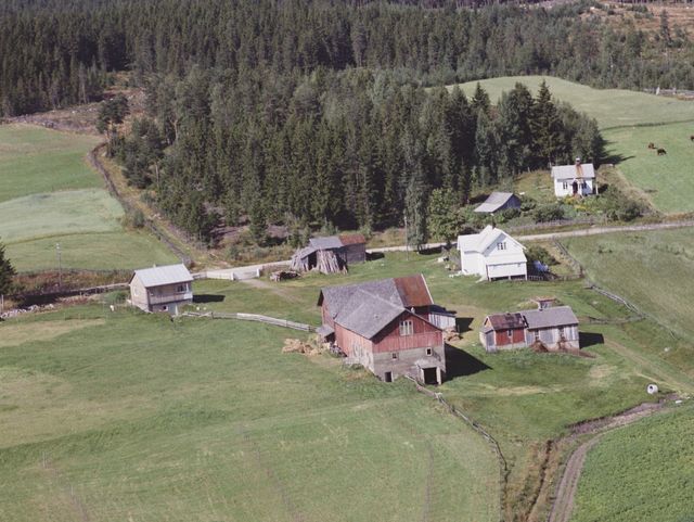 Sørlie nedre 35/2 Bergesidevegen 688/692 og Sørli øvre 35/44 Bergesidevegen 683. Foto: Widerøe AS - på 1960-tallet.